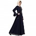 Designer abaya with sequins work- Navy Blue Designer abaya with sequins work- Navy Blue